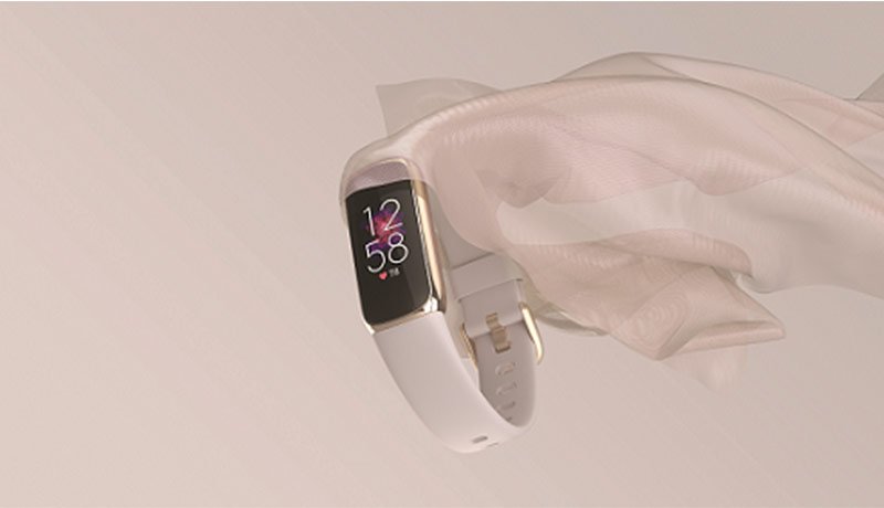 Fitbit Luxe Laydown Cloth Lunar White Center - techxmedia