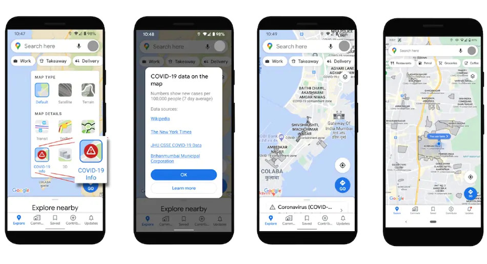 Google Maps Now Lets Users View Containment Zone
