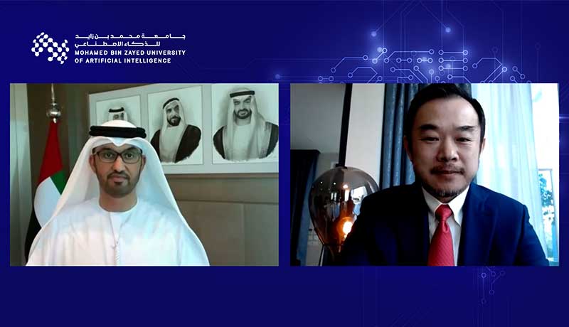 H.E. Dr. Sultan Ahmed Al Jaber and pro - MBZUAI - virtual event - Techxmedia