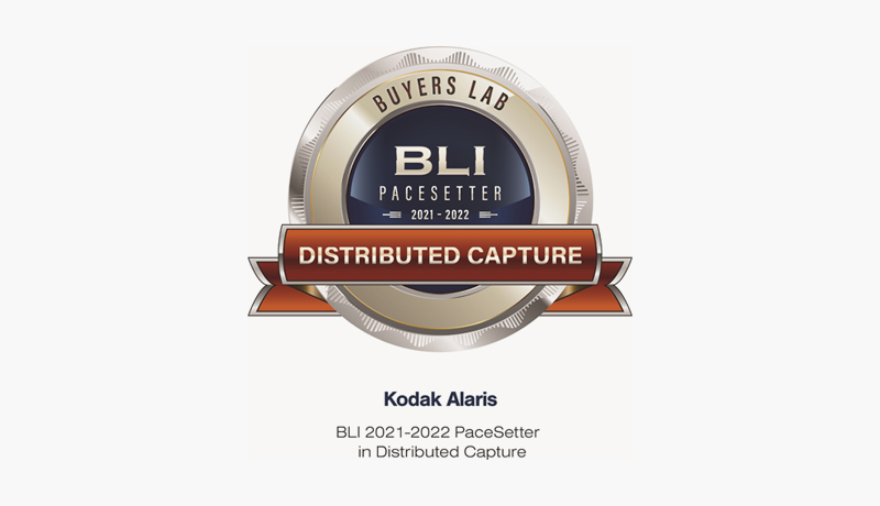 BLI PaceSetter Award - Kodak Alaris - Distributed Capture - Techxmedia