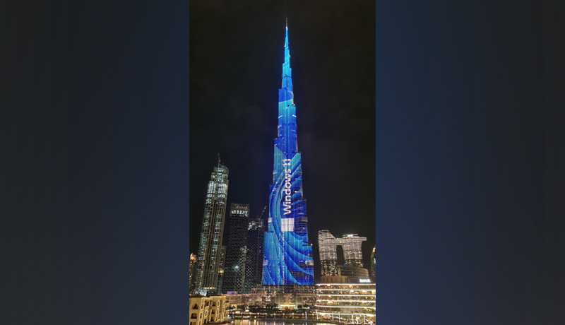 Microsoft - Windows 11 - Burj Khalifa - techxmedia