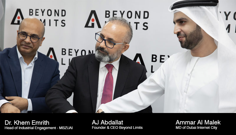 Dr. Khem Emrith - Head of Industrial Engagement - MBZUAI - Ammar Al Malik -MD - Dubai Internet City - AJ Abdallat - Founder- CEO of Beyond Limits--regional headquarters- UAE - techxmedia