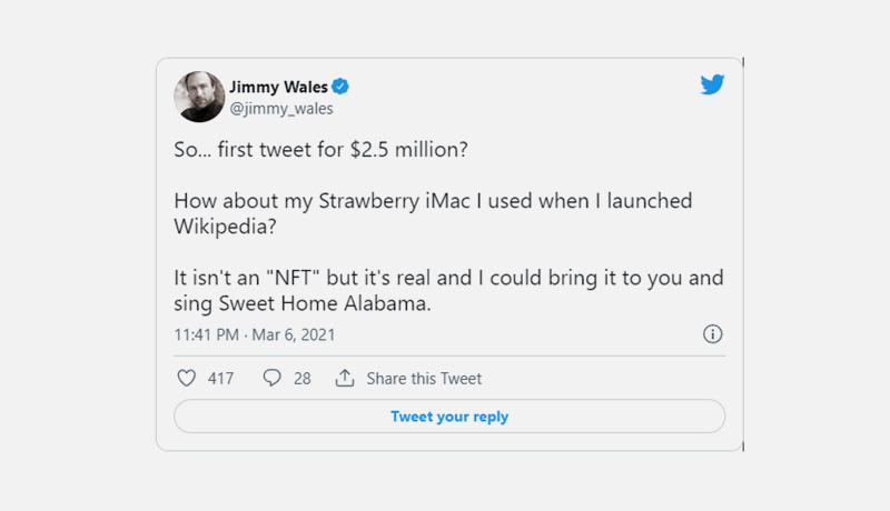 Jimmy-Wales - Wikipedia - Wiki page edit - Sold - NFT - techxmedia