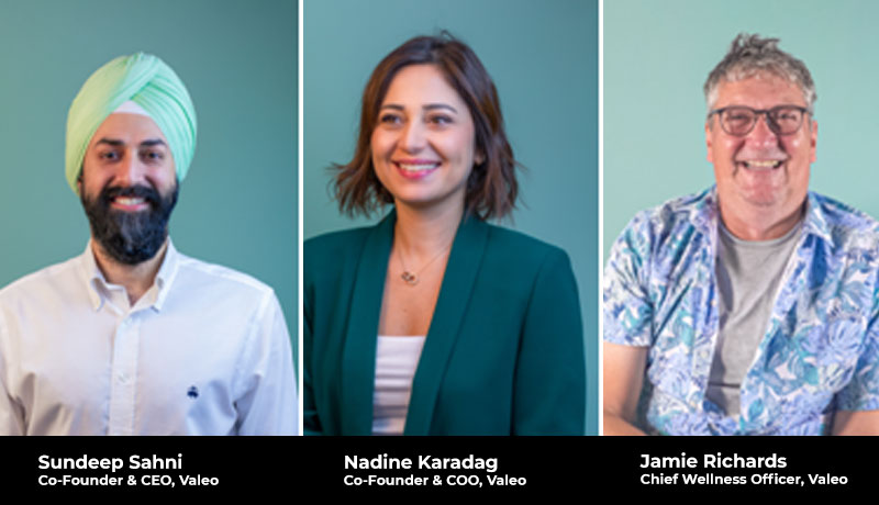 Sundeep Sahni - CEO - Nadine Karadag - COO - Officer Jamie Richards - Chief Wellness Officer - Valeo - Co-Founders - digital platform - Health-UAE tech start-up - techxmedia